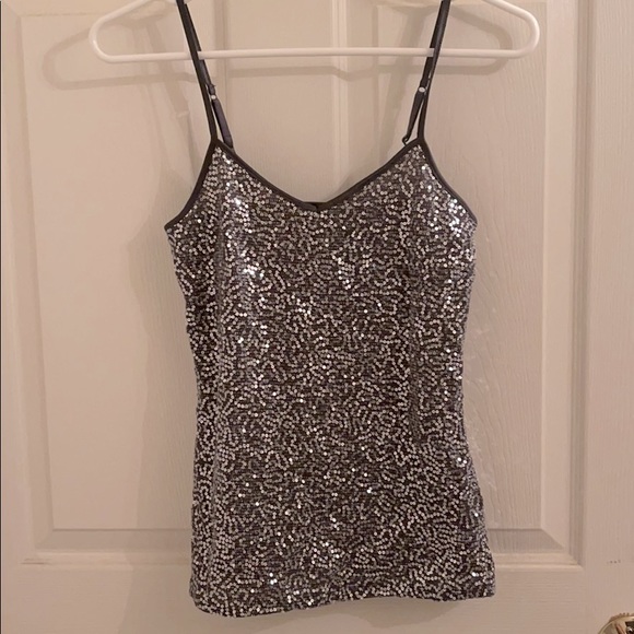 Silver sequin tank top from express - Picture 1 of 4